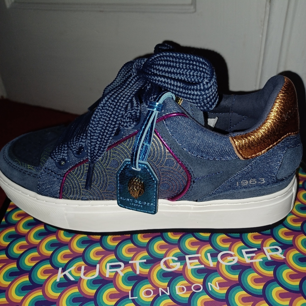 Kurt geiger southbank denim sneakers size 36.5